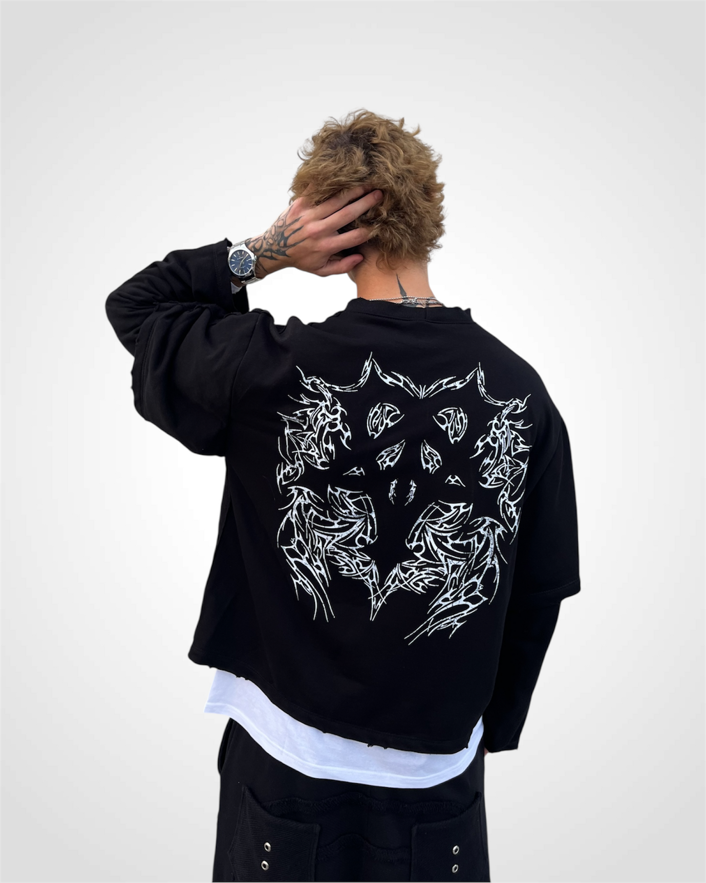 TRIBAL LAYERED SWEATSHIRT