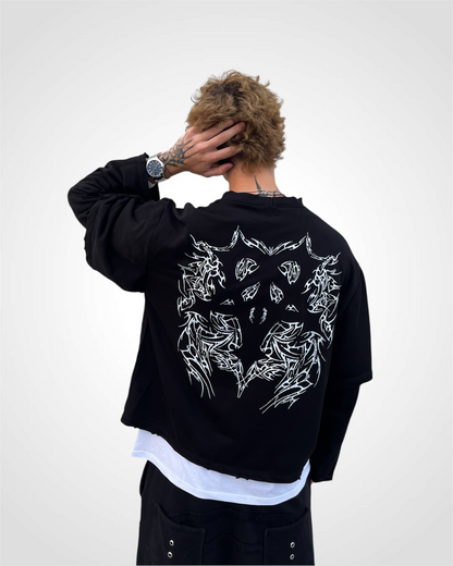 TRIBAL LAYERED SWEATSHIRT