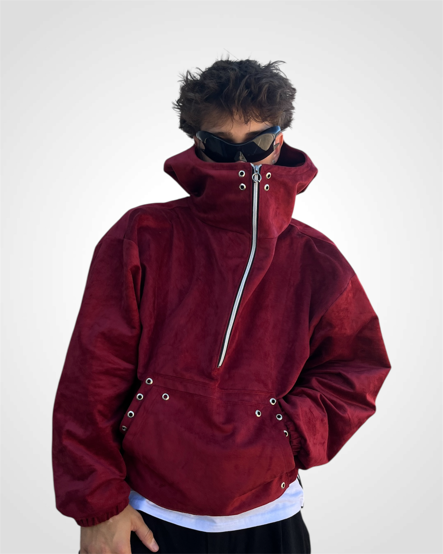 BLOOD SUEDE HALFZIP