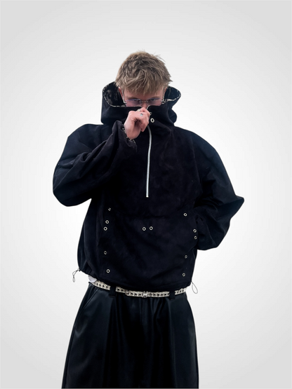 GLITCH SUEDE HALFZIP