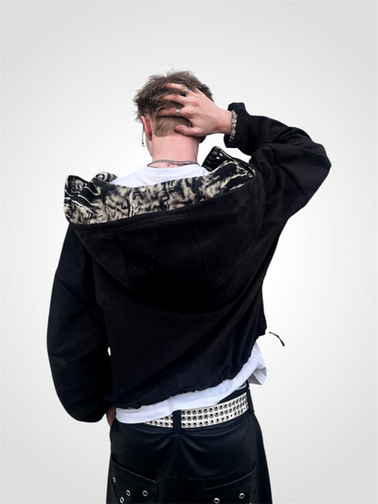 GLITCH SUEDE HALFZIP