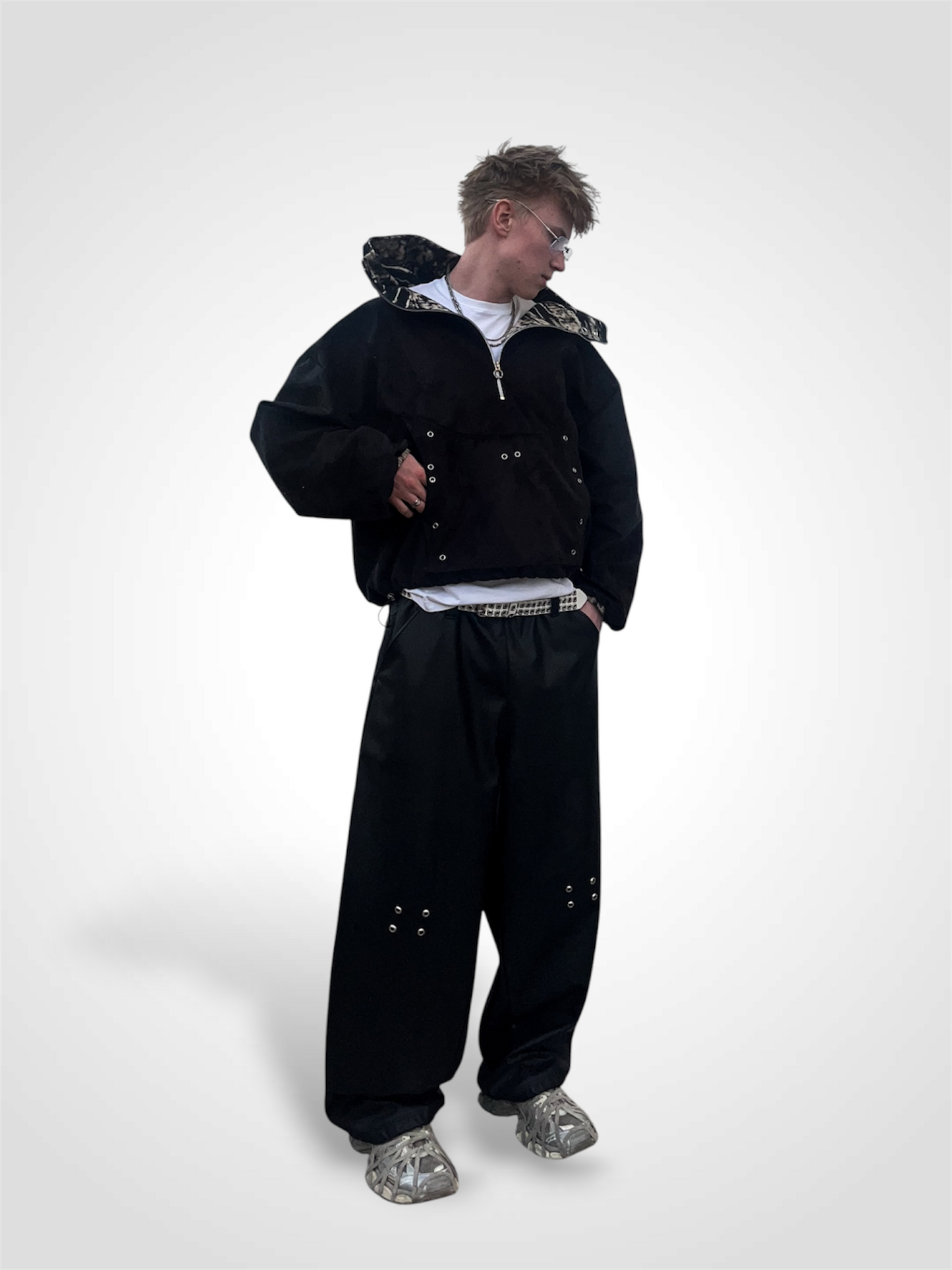 GLITCH SUEDE HALFZIP